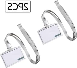 Duurzame Aluminium ID Kaarthouder met Neopreen Halsband en Sleutelhanger - 2 Stuks voor Werk en School, Ideaal voor Identificatie en Toegangspassen — thumbnail 2