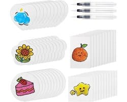 50 Stuks Schuim Textuur Verf Papier voor Creatieve Projecten, Absorberend Schuim Papier voor 3D Schilderen en Kaarten Maken