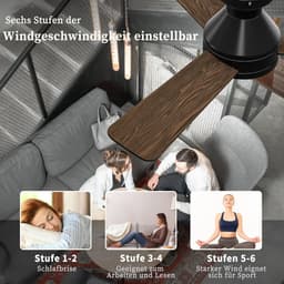 Plafondventilator met Verlichting - Plafonniere - Plafondarmatuur - stille motor — thumbnail 4