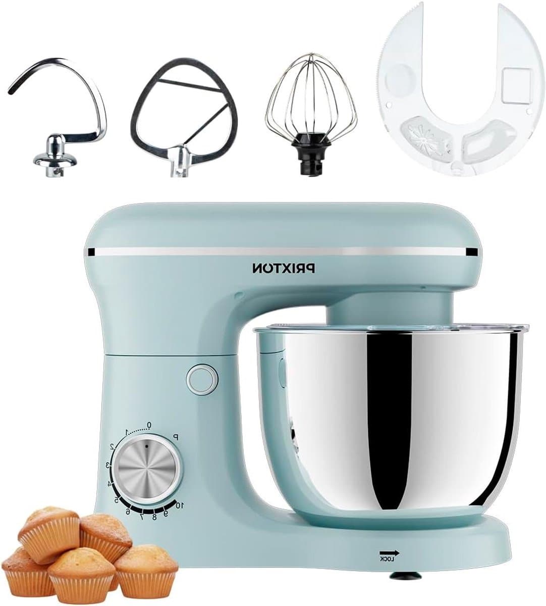 Keukenmachine - Mixer Bakken - Deeg Kneden - 1500 Watt Motor - 5 Liter Kom - Blauw — afbeelding 1