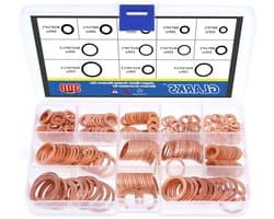 300 Stuks Assortiment Set van 12 Maten Metalen Platte Ring Dichtingsringen van Koper voor Diverse Toepassingen