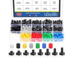 420 Stuks Kleine Tactiele Drukknop Schakelaar Set met 7 Kleuren en 3.2mm Gatdiameter voor Elektronische Producten en Huishoudelijke Apparaten
