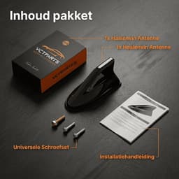 VCTparts® Universele Haaienvin Autoradio Antenne Zwart - Shark Fin AM/FM Dakantenne Auto Universeel met Eenvoudige Installatie Moderne Upgrade — thumbnail 4