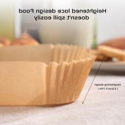 Bakingpapier voor Airfryer - 100 Stuks, 16x16 cm, BPA-vrij, Waterdicht en Vetvrij, Ideaal voor Bakken en Koken — thumbnail 3