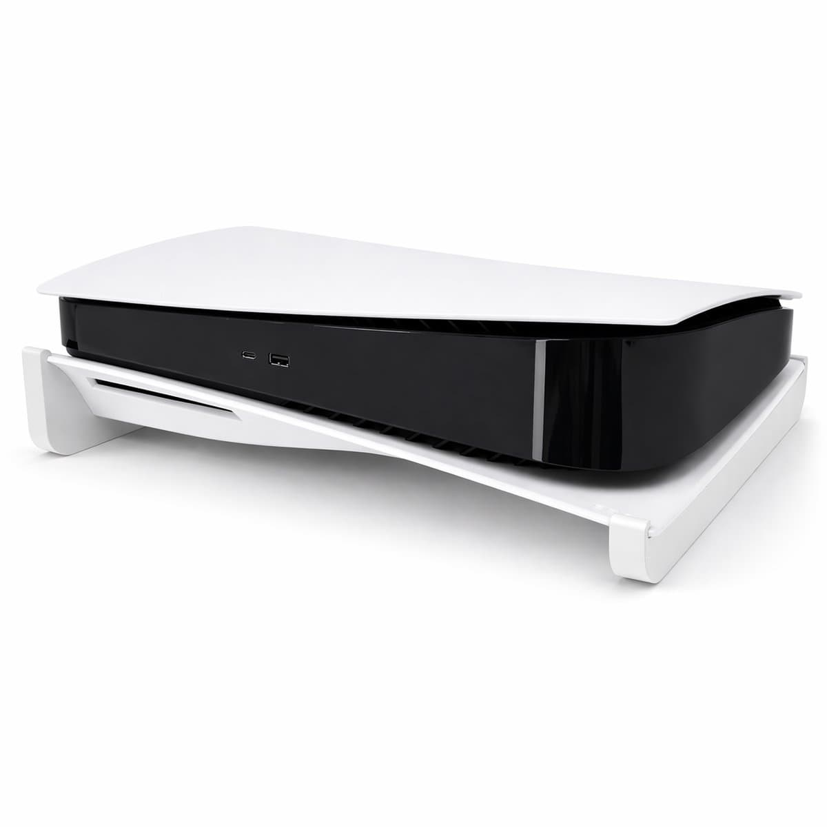Horizontale Standaard Geschikt voor PlayStation 5 Disc Editie – PS5 Stand Liggend – Stabiele Ondersteuning – Gaming Accessoire voor Betere Koeling en Bescherming – Wit — afbeelding 1
