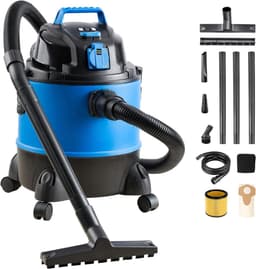 RUX® Bouwstofzuiger Zonder Zak - Alleszuiger Met Accessoires - Waterzuiger Met 20 Liter Reservoir - Stofzuiger - Met Waterfilter En Blaasfunctie – 1250W - Voor Binnen en Buitenreiniging - Blauw - 33 x 34 cm x 45 cm; 5 kg — thumbnail 1