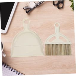Mini Reinigingsset - Bezem Stoffer - Bureau Schoonmaken - Compact Ontwerp - 20 cm Lengte - Wit — thumbnail 3