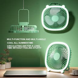 Wandventilator - Tafelventilator - Comfortabele Koeling - Stille Werking - 8.9 x 20.5 cm - Groen — thumbnail 3