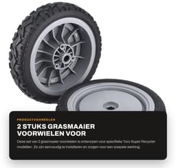Dailygoods- Grasmaaier Voorwiel Vervangt OEM-onderdeel 107-3708 - 2 Stuks - Geschikt voor Super Recycler - Grootte 8X2 Inch - Hoogwaardige Kwaliteit - Grasmaaierwiel — thumbnail 1