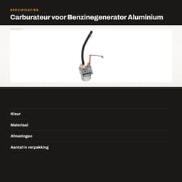 Dailygoods - Carburateur voor Benzinegenerator - Aluminium - Eenvoudig te installeren - Grasmaaier Onderdelen - Verhoog je machinevermogen - Geschikt... — thumbnail 5