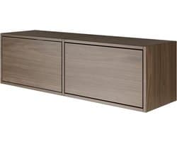 Tv-lowboard - Tv-meubel tv-kast - Woonkamer organiseren - Push-to-open kleppen - 100 x 30 x 30 cm - Wisconsin-walnoot