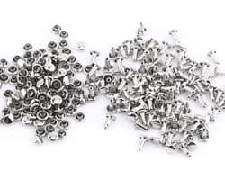 Set van 100 Dubbele Klinknagels voor Leren Ambachten, Reparaties en Decoratie - 6x8mm Metaal Studs voor DIY Schoenreparaties (Zilver)