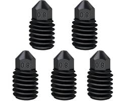 Mondstukken Gehard Staal - 3D Printer Nozzles - Precisie Printen - Hoge Slijtvastheid - 08 mm - Zilverkleurig