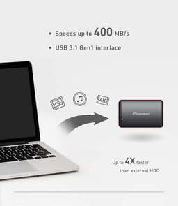 Externe SSD - Draagbare Opslag - Snelle Data Transfer - Schokbestendig Ontwerp - 960GB - Zwart — thumbnail 5