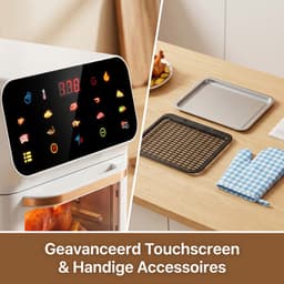 10-in-1 Airfryer/Oven - Multifunctionele airfryer met kijkvenster, led-display en timer van 60 minuten - Wit — thumbnail 2
