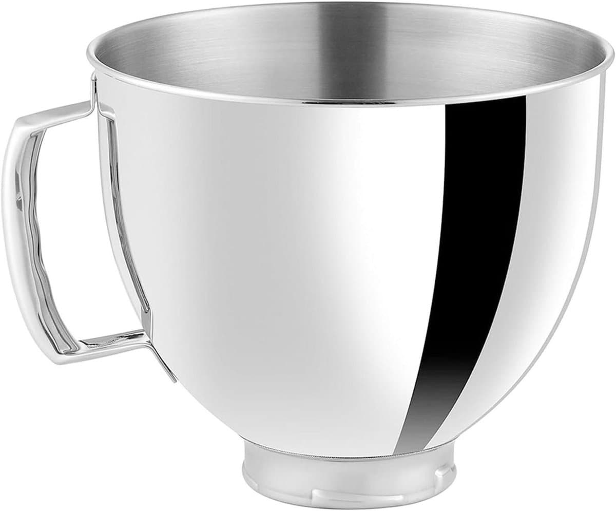 RVS Mengkom - Keukenmachine Kom - Bakken en Mixen - Met Handvat Vaatwasserbestendig - 5 Liter Inhoud - Zilverkleurig — afbeelding 1