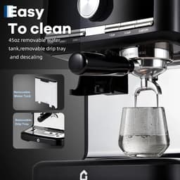 Professionele Pistonmachine met Bonenmaler en Melkopschuimer - Espressomachine met 58mm Piston - 15 Bar - 1.5 Liter - Inclusief Barista Set — thumbnail 3