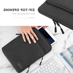 Tabletzak voor 8-9 Inch Tablets met Opbergvakken - Geschikt voor iPad Mini en Galaxy Tab A7 Lite - Zwart en Grijs — thumbnail 4