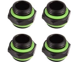 Adapter voor Computer Waterkoelsystemen - G1/4 Messing Draad Fitting Hex Adapter Connector - 4 Stuks, Zwart en Zilver, Geschikt voor PC Koeling en Gaming Setup