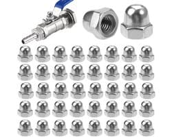 Cap Nuts M6 RVS - 60 Stuks Roestvrijstalen Hexagon Doppen voor Schroeven en Draadstangen, Duurzaam en Corrosiebestendig