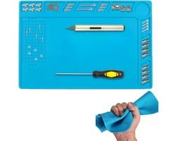 Hittebestendige Soldermat 34 x 23 cm - Antistatische Reparatiemaat voor Mobiele Elektronica met Schaal en Schroefpositie