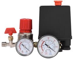 Luchtcompressor Ventiel met 2-G1/4 Aansluiting, G1/8 Drukmeter en Drukregelaar van Metaal en Kunststof voor Efficiënte Drukbeheersing