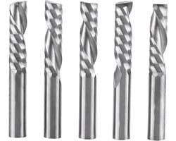 5 Stuks 6mm Schacht Enkele Vleugel Frees - Tungsten Carbide Spiral Cutter voor CNC Frezen en Precisiewerk