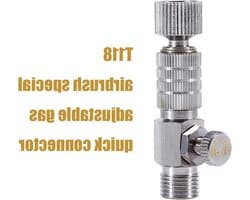Snelle Koppeling Adapter voor Airbrush Systemen met Luchtstroomregelklep en 1/8 inch Aansluiting