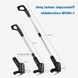 Accu-snoerloze grastrimmer, elektrische grasmaaier Handheld draadloze draadafsnijder Grasmaaier met telescopisch handvat voor tuin Home Garden Draagbaar en duurzaam — thumbnail 1