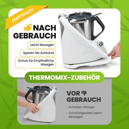Glijplank voor Thermomix - Keukenmachine plank - Apparaat Verplaatsen - Met Wielen - 35 x 30 cm - Wit — thumbnail 4