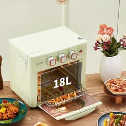 Huishoudelijke Airfryer - Heteluchtoven - Gezond Koken - Olievrije Bereiding - 18 Liter Capaciteit - Groen — thumbnail 4