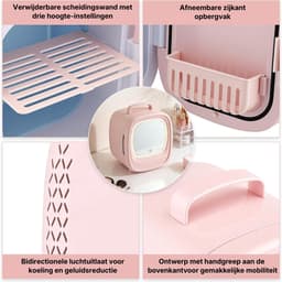 Skincare Koelkast - Mini Koelkast Slaapkamer - Cosmetische Koelkast - 6L Koelkast - LED Spiegel Koelkast - Draagbaar - Koelen En Verwarmen - AC/DC - Huidverzorging Koelkast - Beauty Koelkast — thumbnail 4