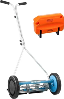 Duw grasmaaier - Loopmaaier Handmaaier - Gazon Onderhouden - 5-Blads Systeem - 16 inch Snijbreedte - Blauw — thumbnail 1