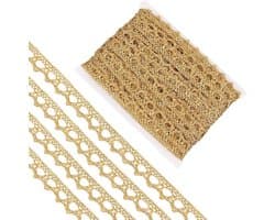 Gouden Kantlint van 9mm Breed voor Borduurwerk, Vintage Haakwerk en Creatieve Knutselprojecten zoals Bruiloften en Kostuums