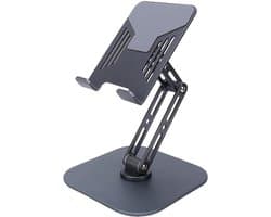 Verstelbare Tabletstandaard - Tablethouder Bureaustandaard - Comfortabel Werken - 360 Graden Rotatie - 4-10.5 inch - Grijs