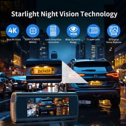 4K Dashcam met GPS, WiFi & 24u Parkeermodus – Voor- en Achtercamera – Sony Sensor – Nachtzicht – Loop Recording – Zwart — thumbnail 2