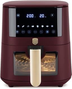 Digitale Heteluchtfriteuse - Olievrije Friteuse - Gezond Koken - 8 Automatische Programma's - 5 Liter Capaciteit - Mat Bordeaux — thumbnail 1