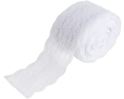 Lange witte kantlint voor decoratie - Perfect voor bruiloften, verjaardagen en kerstversieringen - 10 meter rol