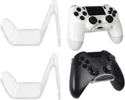 Set van 2 Wandmontage Hoofdtelefoonstandaards - Zelfklevende Transparante Acryl Houder voor Gaming Hoofdtelefoons en Consoles — thumbnail 1