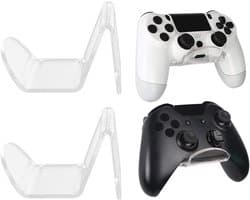 Set van 2 Wandmontage Hoofdtelefoonstandaards - Zelfklevende Transparante Acryl Houder voor Gaming Hoofdtelefoons en Consoles