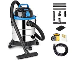 Aurixi® Karcher - Karcher Stofzuiger - Bouwstofzuiger - Festool Stofzuiger - Bouwstofzuiger Zonder Zak - Zilver - 35cm x 35cm x 51cm