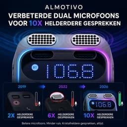 Almotivo Bluetooth Transmitter Auto - FM Zender Auto - Bluetooth Receiver - Bluetooth Ontvanger - AUX Adapter - Handsfree Bellen - USB-C PD 30W + QC3.0 18W - Bluetooth 5.3 — thumbnail 5