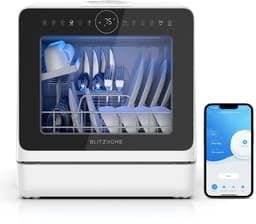 Flolife - Mini Vaatwasser Compact - - Slimme Aanrechtvaatwasser met App-bediening - 8 Wasprogramma’s - 360° Dubbele Spray - 5 Liter Watertank — thumbnail 1