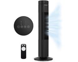 Auronic Torenventilator - Met Afstandsbediening en Timer - Ventilator - 60° Oscillatie - 76 cm - Zwart — afbeelding 1
