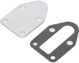 Brandstofpompafdekplaat, zonder gaten, roestvrij staal, geschikt voor Chevrolet small-block V8-motor uit 1955-2000. — thumbnail 1