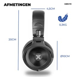 DJ koptelefoon premium - Vonyx HDX200BK - Over ear koptelefoon - Opbergtas - DJ en producer - Zwart — thumbnail 8