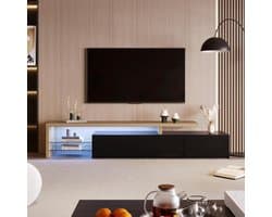 Moderne tv-kast - Dressoir tv meubel - Woonkamer opbergen - Variabele ledverlichting - 200x39x42 cm - Zwart