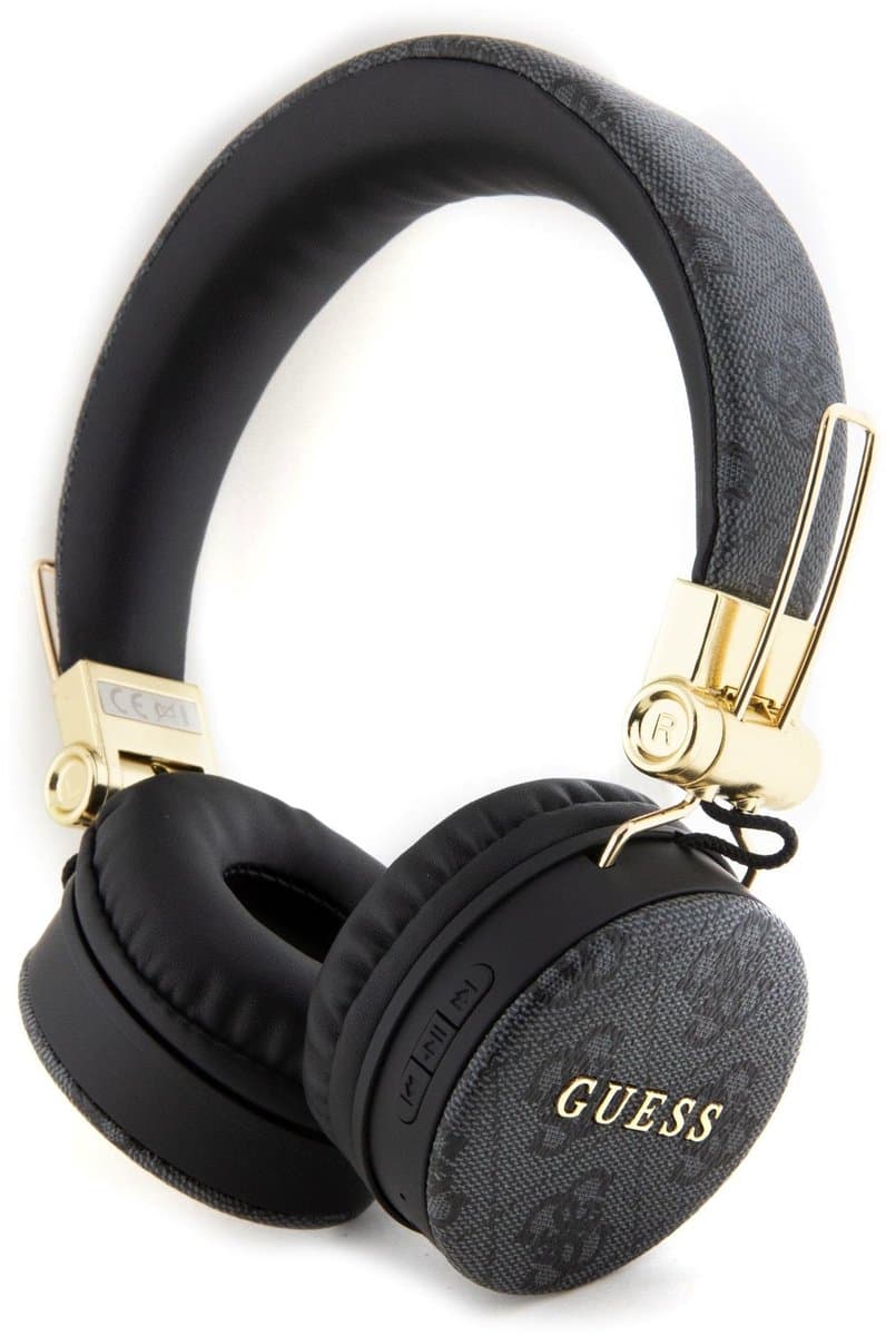 Guess PU Leather 4G Metal Logo Headphone - Geschikt voor Bluetooth Smartphones - Zwart — afbeelding 1