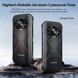 DOOGEE S Cyber - Robuuste smartphone - Smartphone - 20 GB RAM + 256 GB ROM (2 TB/TF) - 10800 mAh - 6,58" FHD+ 90 Hz-scherm - 50 MP AI-camera - IP68/IP69K waterdicht en schokbestendig - Android 14 - NFC & OTG - Rood — thumbnail 2