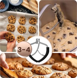 Keukenmachine 1400W - Mixer apparaat - Bakken en koken - 6 snelheden - 6 Liter kom - Zwart zilver — thumbnail 4